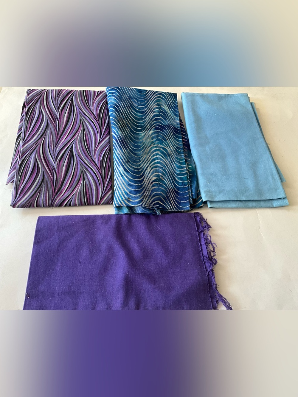 Quilting Sewing Fabric Country Abstract Multicolor Fabric Lot Cotton Purple Blue